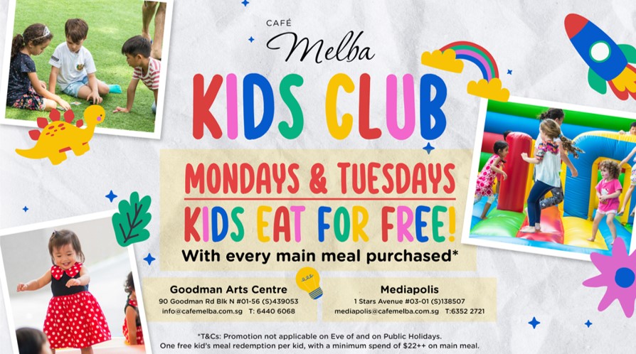 Kids eat free at family-friendly restaurants in Singapore: Featuring image of kids club banner