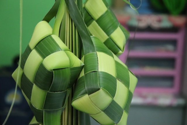 Close-up of a ketupat